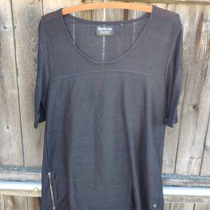 Barbour International Grandstand Black Sweater Large Side Zipper